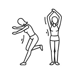 dance warm up stretches icon, dance warm up stretches line art - simple line art of dance warm up stretches, perfect for dance warm up stretches logos and icons