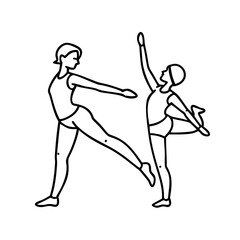 dance warm up stretches icon, dance warm up stretches line art - simple line art of dance warm up stretches, perfect for dance warm up stretches logos and icons
