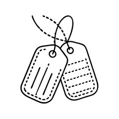 dog tags icon, dog tags line art - simple line art of dog tags, perfect for dog tags logos and icons