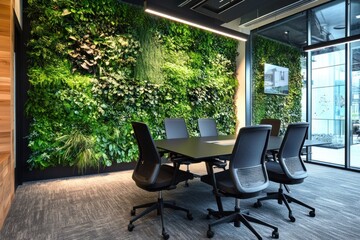Obraz premium Modern meeting room with a living wall