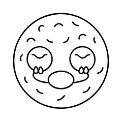 Fototapeta premium doughnut emoji icon, doughnut emoji line art - simple line art of doughnut emoji, perfect for doughnut emoji logos and icons