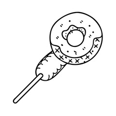 doughnut on a skewer icon, doughnut on a skewer line art - simple line art of doughnut on a skewer, perfect for doughnut on a skewer logos and icons