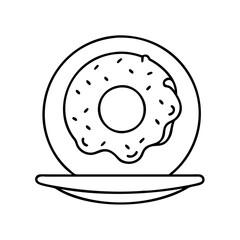 doughnut on a plate icon, doughnut on a plate line art - simple line art of doughnut on a plate, perfect for doughnut on a plate logos and icons