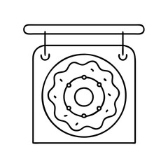 doughnut shop sign icon, doughnut shop sign line art - simple line art of doughnut shop sign, perfect for doughnut shop sign logos and icons