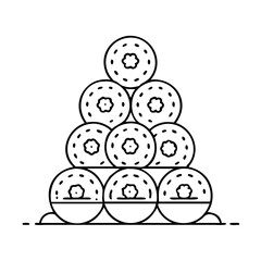 doughnut tower icon, doughnut tower line art - simple line art of doughnut tower, perfect for doughnut tower logos and icons