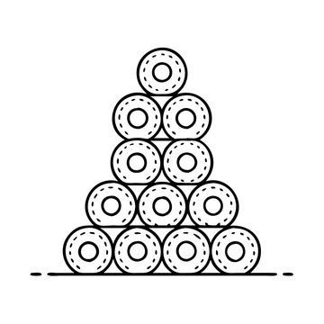 recommend clip art: doughnut tower icon, doughnut tower line art - simple line art of doughnut tower, perfect for doughnut tower logos and icons