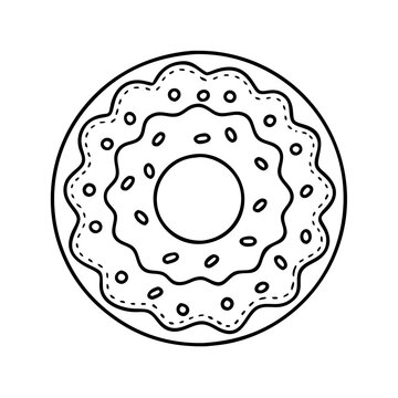 recommend clip art: doughnut themed sticker icon, doughnut themed sticker line art - simple line art of doughnut themed sticker, perfect for doughnut themed sticker logos and icons