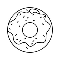 doughnut with colorful glaze icon, doughnut with colorful glaze line art - simple line art of doughnut with colorful glaze, perfect for doughnut with colorful glaze logos and icons