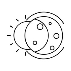 eclipse icon, eclipse line art - simple line art of eclipse, perfect for eclipse logos and icons
