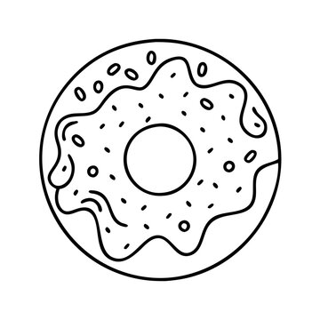 recommend clip art: doughnut with colorful glaze icon, doughnut with colorful glaze line art - simple line art of doughnut with colorful glaze, perfect for doughnut with colorful glaze logos and icons