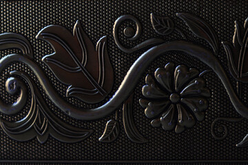 Flower vain carving design in dark background.