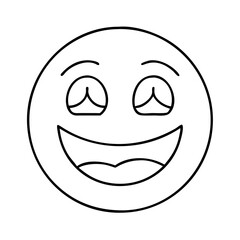 emoji with a big grin icon, emoji with a big grin line art - simple line art of emoji with a big grin, perfect for emoji with a big grin logos and icons