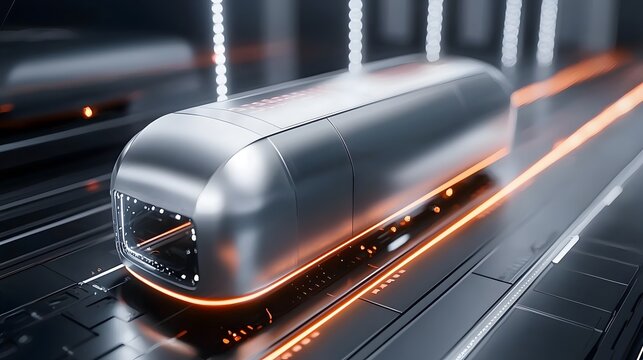 Futuristic hyperloop cargo transport revolutionizes industry efficiency