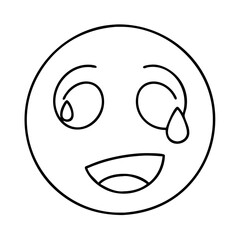 Obraz premium face with happy tear icon, face with happy tear line art - simple line art of face with happy tear, perfect for face with happy tear logos and icons