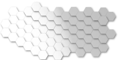 Obraz premium Gray and wite hexagon geometric pattern poster vector.