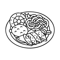 fajitas platter icon, fajitas platter line art - simple line art of fajitas platter, perfect for fajitas platter logos and icons