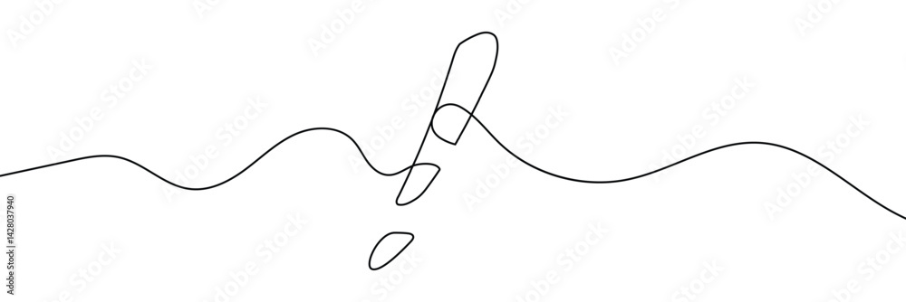 Wall mural continuous linear drawing of exclamation mark. single-line drawing of an exclamation mark. exclamati