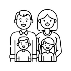 family smiling icon, family smiling line art - simple line art of family smiling, perfect for family smiling logos and icons