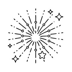 fireworks icon, fireworks line art - simple line art of fireworks, perfect for fireworks logos and icons
