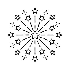 fireworks icon, fireworks line art - simple line art of fireworks, perfect for fireworks logos and icons