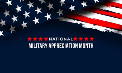 National military appreciation month concept design with US flag 