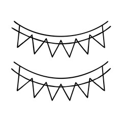 flag bunting decorations icon, flag bunting decorations line art - simple line art of flag bunting decorations, perfect for flag bunting decorations logos and icons