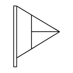 flag folded in triangle icon, flag folded in triangle line art - simple line art of flag folded in triangle, perfect for flag folded in triangle logos and icons