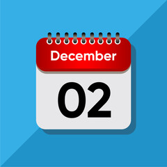 Flat December Calendar Concept &ndash; Time and Date UI Element