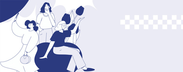 3.12 International Women's Day professional women flat character vector concept operation hand drawn illustration
