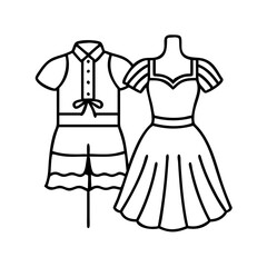 folk dance costumes icon, folk dance costumes line art - simple line art of folk dance costumes, perfect for folk dance costumes logos and icons