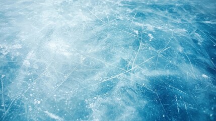 Perfect visual for ice hockey enthusiasts, highlighting skate impressions on ice.