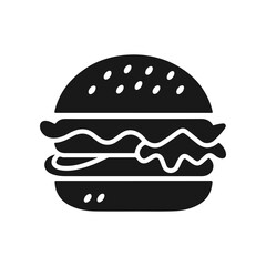 Illustration of a hamburger. Burger emblem. Vector illustration