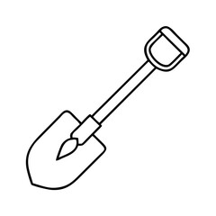 garden shovel icon, garden shovel line art - simple line art of garden shovel, perfect for garden shovel logos and icons