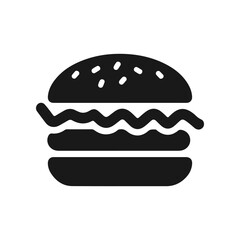 Illustration of a hamburger. Burger emblem. Vector illustration