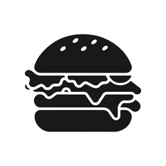 Illustration of a hamburger. Burger emblem. Vector illustration