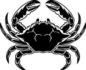 Vintage  engraving illustration of crab. Seafood emblem with crab. Vector crab illustration