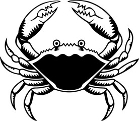 Vintage  engraving illustration of crab. Seafood emblem with crab. Vector crab illustration