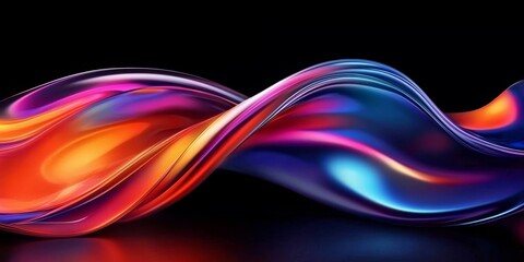 Fototapeta premium Vibrant Abstract Swirls on Dark Canvas