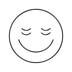 happy face with closed eyes icon, happy face with closed eyes line art - simple line art of happy face with closed eyes, perfect for happy face with closed eyes logos and icons