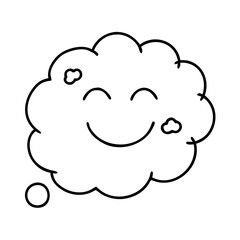 happy thought cloud icon, happy thought cloud line art - simple line art of happy thought cloud, perfect for happy thought cloud logos and icons