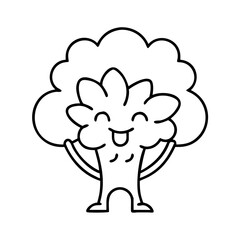 happy tree icon, happy tree line art - simple line art of happy tree, perfect for happy tree logos and icons