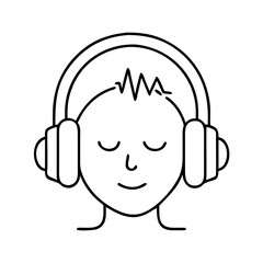 headphones for calm music icon, headphones for calm music line art - simple line art of headphones for calm music, perfect for headphones for calm music logos and icons