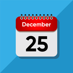 Fototapeta premium Flat December Calendar Concept – Time and Date UI Element