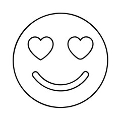 heart eyed smiley icon, heart eyed smiley line art - simple line art of heart eyed smiley, perfect for heart eyed smiley logos and icons