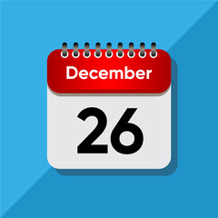 Fototapeta premium Flat December Calendar Concept – Time and Date UI Element
