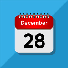 Fototapeta premium Flat December Calendar Concept – Time and Date UI Element