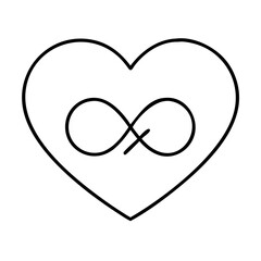heart with infinity symbol icon, heart with infinity symbol line art - simple line art of heart with infinity symbol, perfect for heart with infinity symbol logos and icons