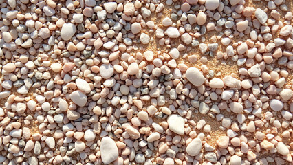 Wet pebbles on the beach