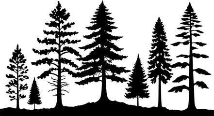 forest trees silhouettes