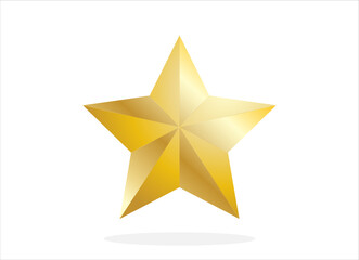 3D Metal Star Isolated. Eps10 vector.
